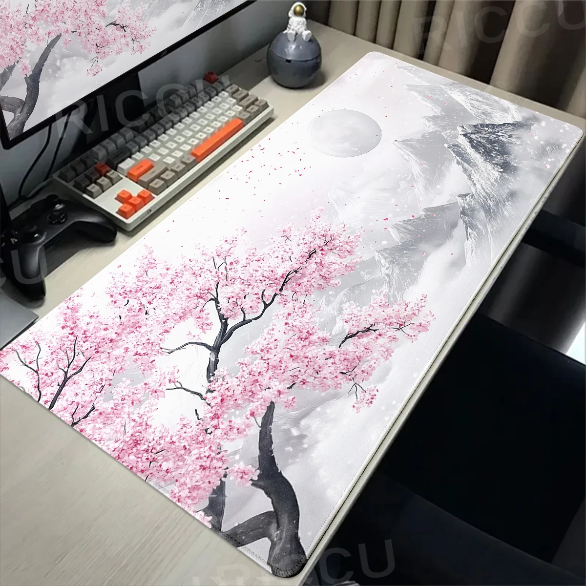 Sakura Landscape Mousepad Mountain Pink White Mouse Pad Rubber Bottom Game Pad Office accessories XXL Gaming Keyboard Desk Mats