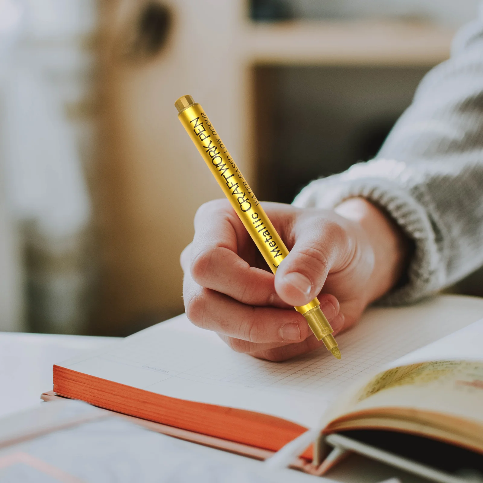 10Pcs Oil Based Paint Pens Metallic Paint Markers for Fabric Ceramic Smooth Fast Drying Blue Ink Pens Fine Point