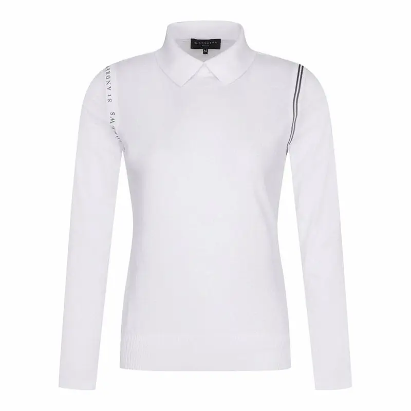 ST ANDREWS 2024 New Women's Golf Clothing Versatile Simple Slim-fit Splicing Ice Silk Sunscreen Long Sleeve Top