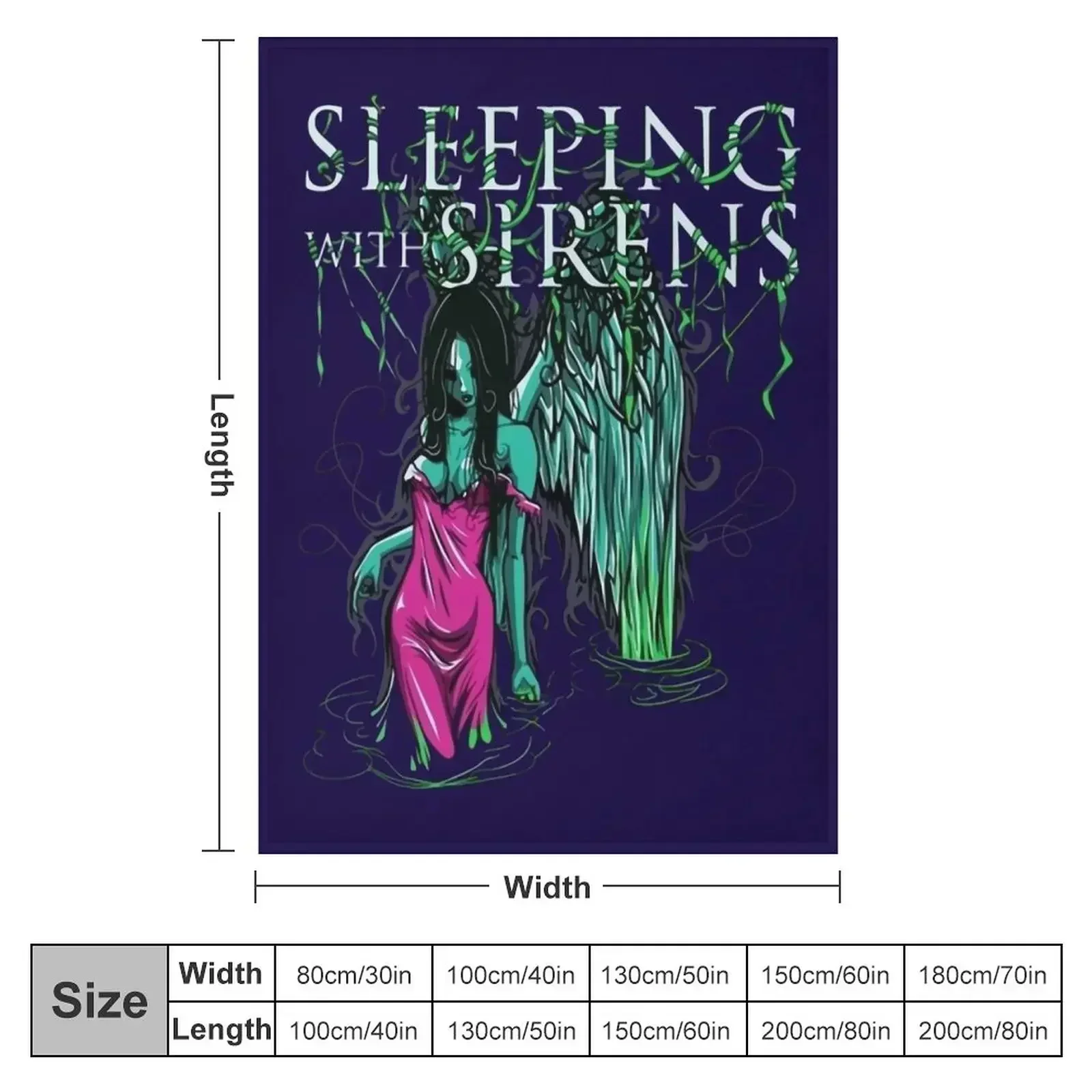 New Sleeping with Sirens Youth Teenager Throw Blanket couch cozy soft plush fuzzy picnic outdoor blanket