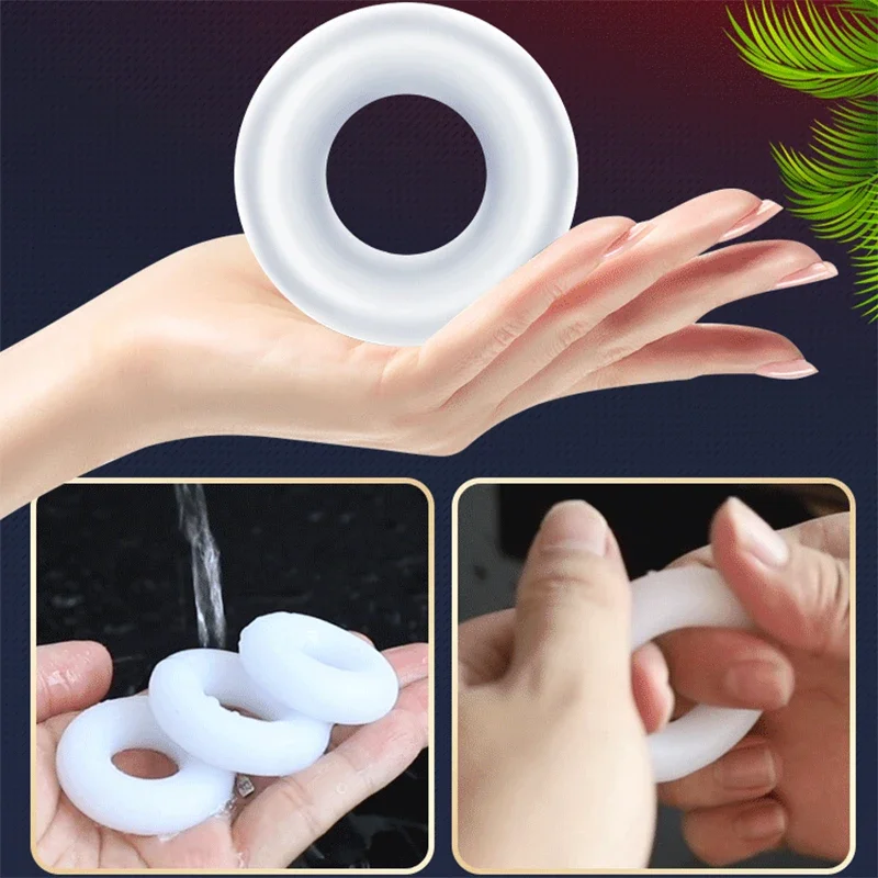 3PCS/Set Male Foreskin Correction Ring Delay Ejaculation Cock Rings Reusable Penis Rings Sex Toys for Men Cockring Chastity Cage