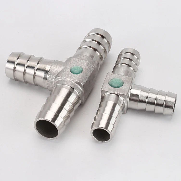 8 مللي متر 10 مللي متر 12 مللي متر 13 مللي متر 15 مللي متر 16 مللي متر 20 مللي متر 25 مللي متر 32 مللي متر 304 الفولاذ المقاوم للصدأ ثلاث طريقة وصلة أنابيب موصل T نوع خرطوم الذيل اذع موصلات #3