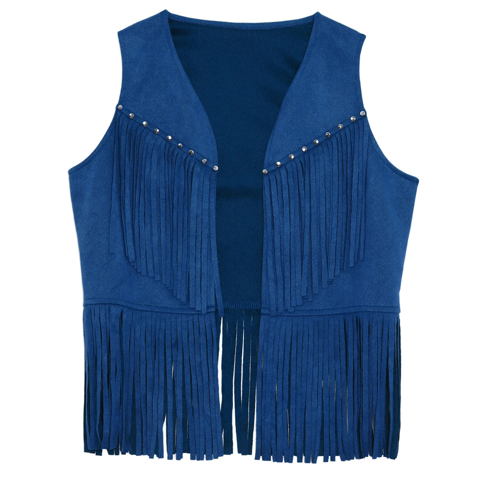 Kids Girl Boy Fringed Vest for Carnival Theme Party Tassels Top Open Front Waistcoat Childs Halloween Western Cowboy Costumes