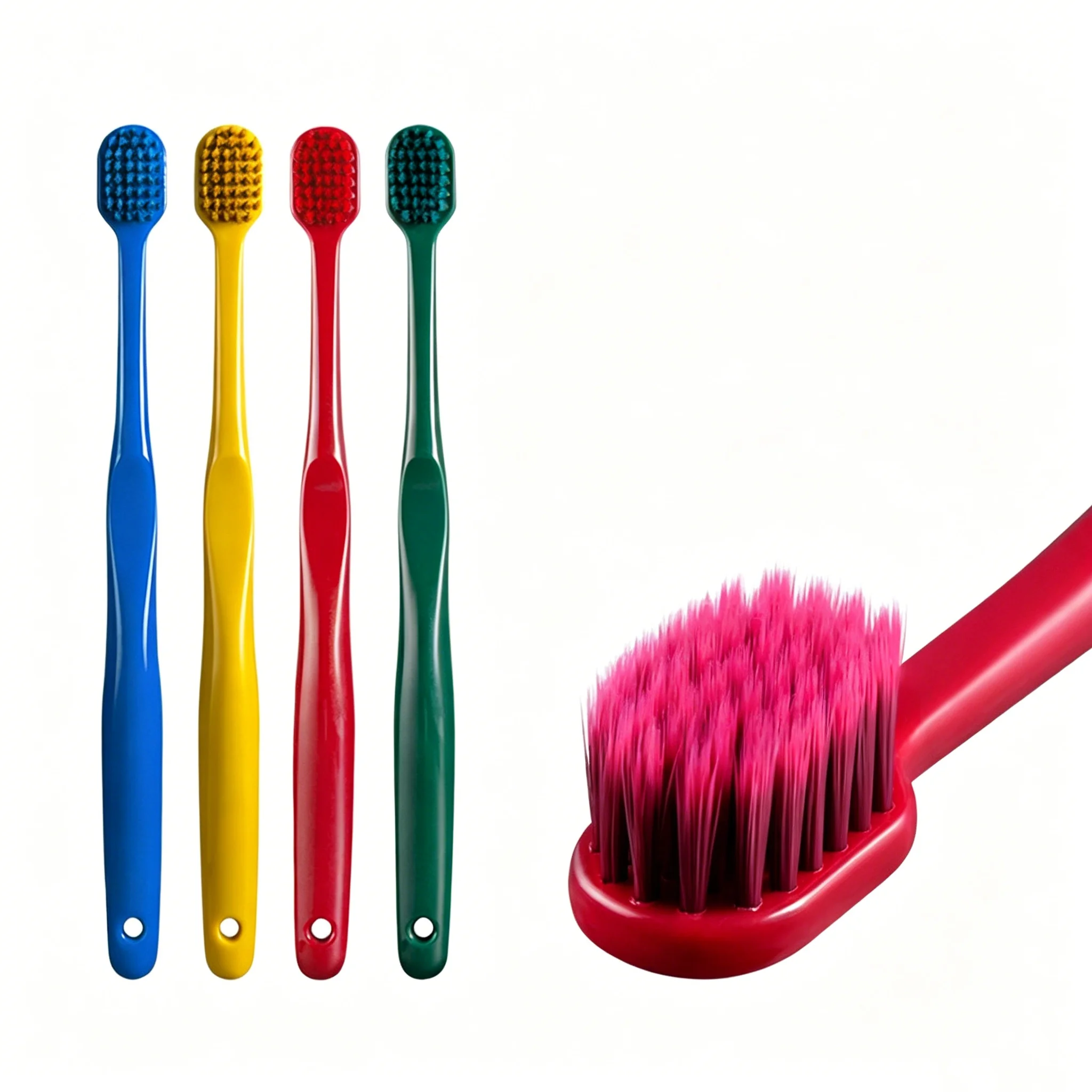 2/4PCS 4-color Wide Head Extra Soft Bristled Toothbrush, Adult Home Pack, Volcanic Carbon Brush Wire, Independent Packaging