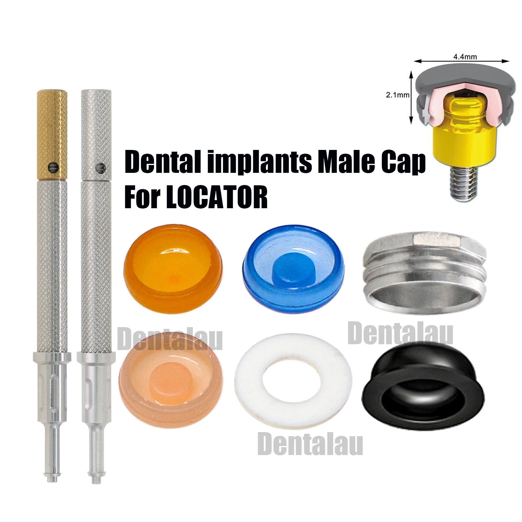 

Dental Implant Retention Cap Removable Insertion Extraction Universal LocatorCore Tool Covered Denture Attachment Kit