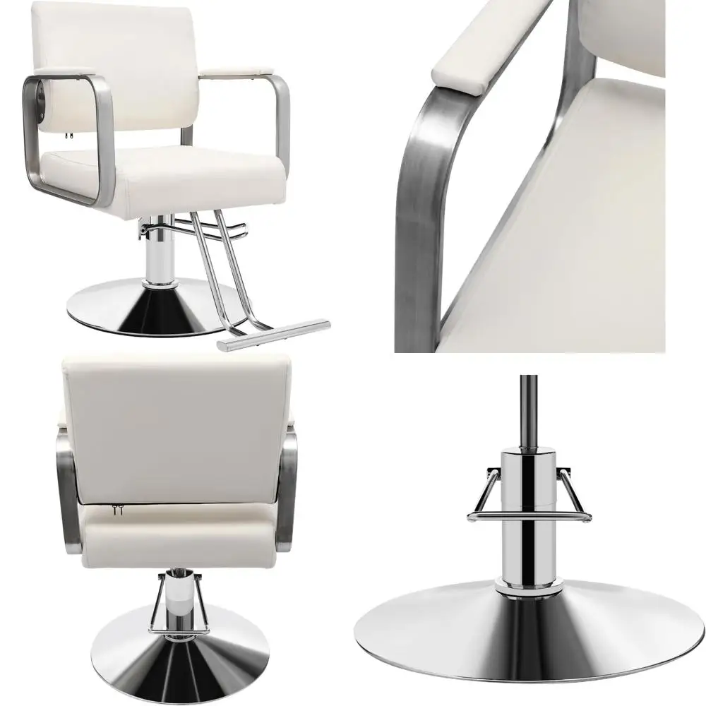 

Регулируемое гидравлическое салонное кресло для спа-салона красоты — вместимость 440 фунтов, поворотное на 360 градусов, профессиональное кресло для укладки волос с откидной спинкой