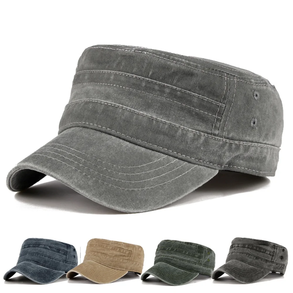 Men Army Hat Outdoor Sport Caps Camouflage Baseball Cap Tactical Military Army Camo Finshing Cap Flat Top Hat Solid Denim Sunhat