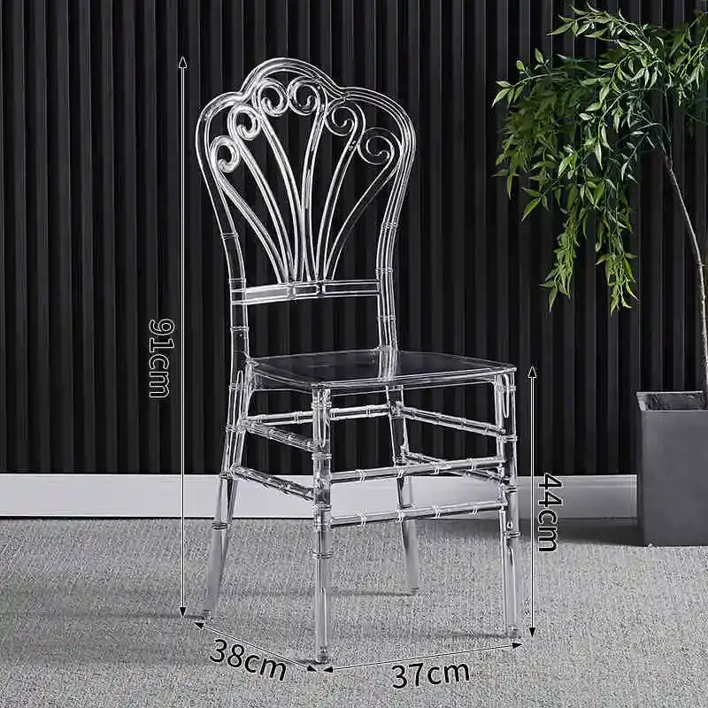 

Wedding Bamboo Chair Hotel Banquet Family Guests Leisure Chair Wedding Transparent Back Yak SJO Hydraulic Chair