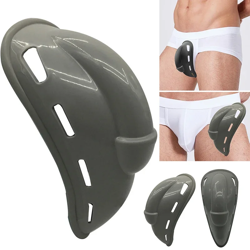 

1pc Men's 3D U-Convex Pouch Protection Silicone Push Up Cups Briefs Underwear Swimwear Pad Solid Color Enhancing Cups