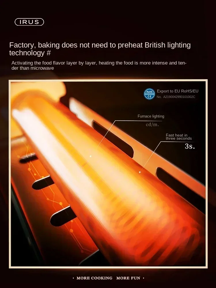 220V นําสไตล์ย้อนยุคเข้าสู่ห้องครัวของคุณด้วยเตาอบไฟฟ้า IRUS - เครื่องปิ้งขนมปังอบอเนกประสงค์ 12 ลิตร