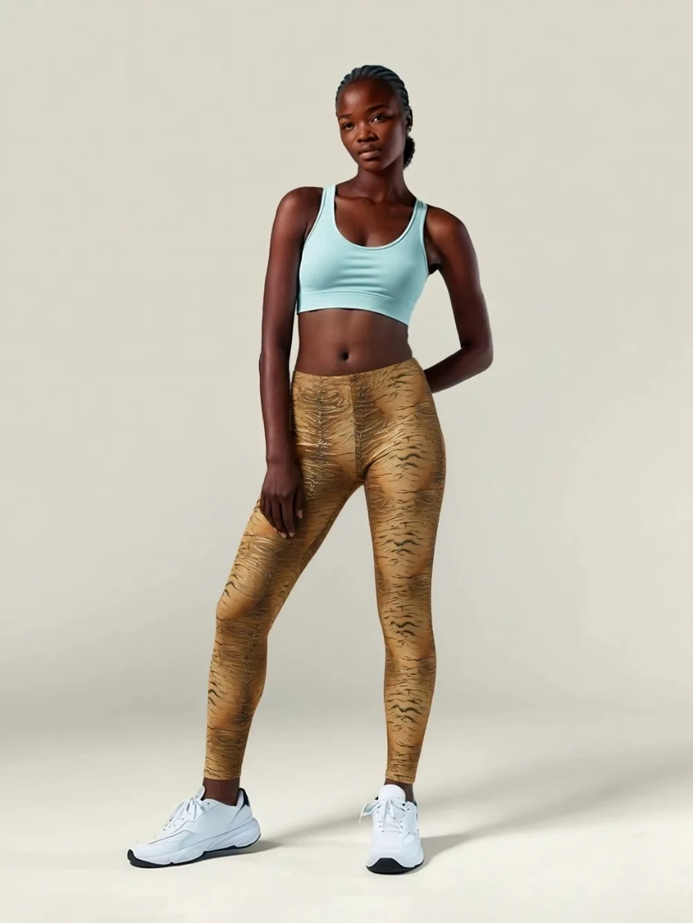 Women's Tiger Pattern Snake Skin Leggings Sports Gym High Waist Tights Pants Casual Slim Printed Fitness Yoga Girl Leggings