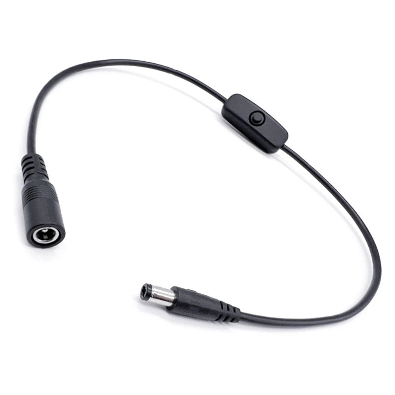 31BA DC5521 Female to Male Power Cable With Rocker Switches 1.5m Length For LED Lights Routers And 12V 24V Devices