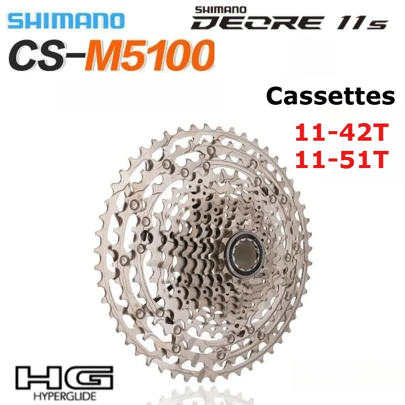 

SHIMANO DEORE M5100 11-Speed Mountain Bike Cassettes 11S CS-M5100 11-42T/11-51T HYPERGLIDE Mountain Bike Cassette