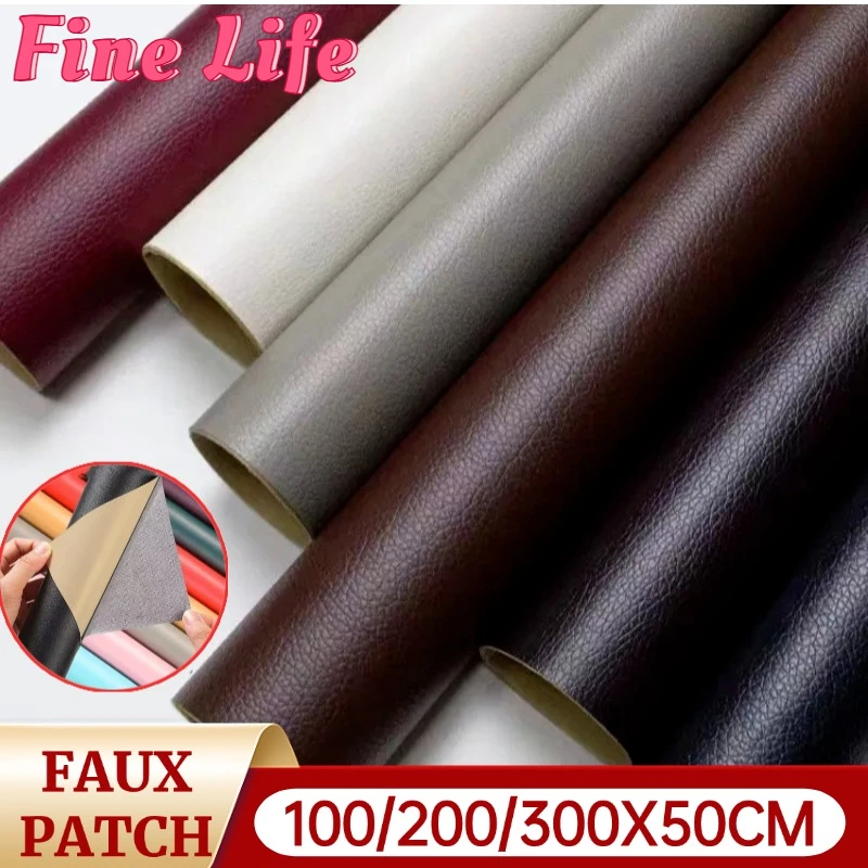 

Artificial Black Leather Repair Patch for Indoor Renovation Sofa Chair Seat Self-adhesive Leather High Viscosity Waterproof Fix