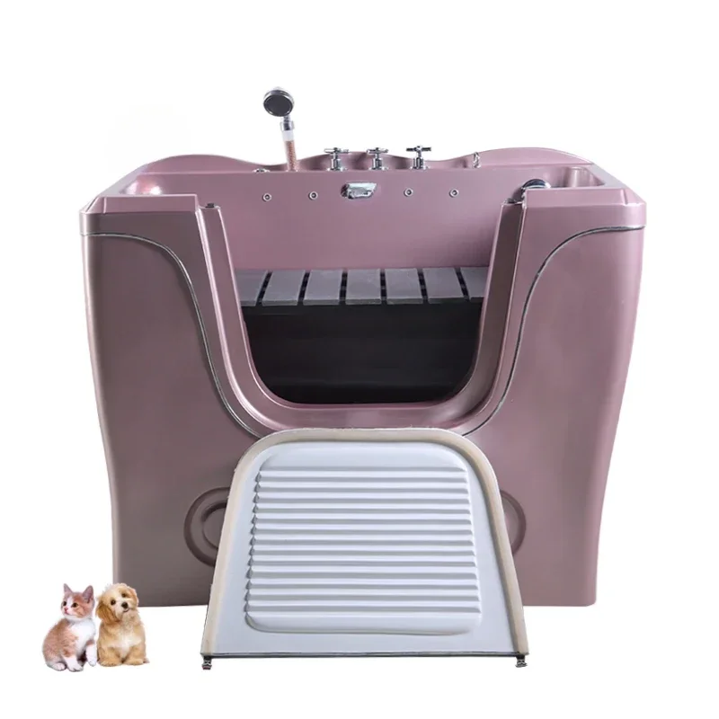 

Cat and dog SPA pet shop large acrylic bathtub with stairs for grooming pet bathtub bath spa tub