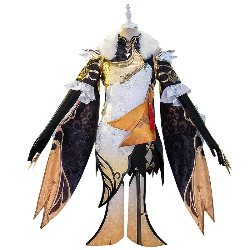 Costume de Cosplay NINGGUANG du Jeu Genshin Impact, Robe de ixd'Halloween pour Femmes et Bol, Ensemble Complet