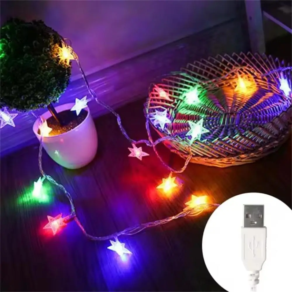 ไฟ LED Star String กันน้ําไฟ Fairy USB/แบตเตอรี่ดําเนินการไฟ Fairy สําหรับงานแต่งงานห้องนอนตกแต่งต้นคริสต์มาส