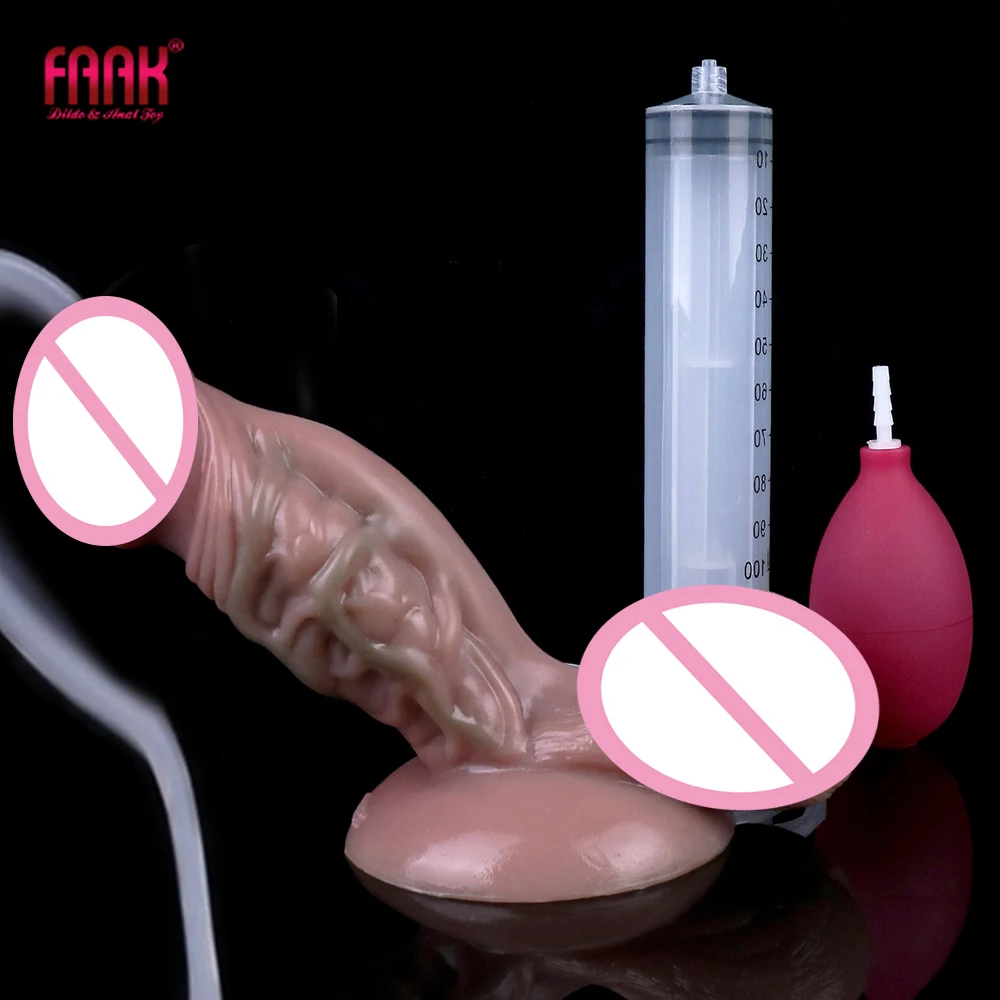 FAAK Siliconen Spuitende Penis Diepe Textuur Ejaculatie Realistische Dildo Voor Beginner Vrouwelijke Masturbator Anale Speeltjes Voor Vrouwen