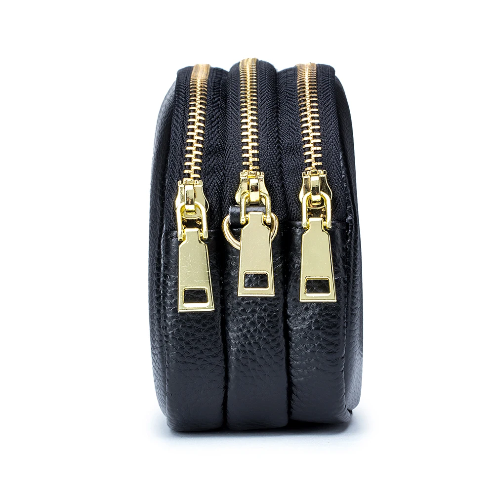 Mobile phone package cross section oblique across different multilayer zipper cowhide leather oblique ku mini bag phone small ba