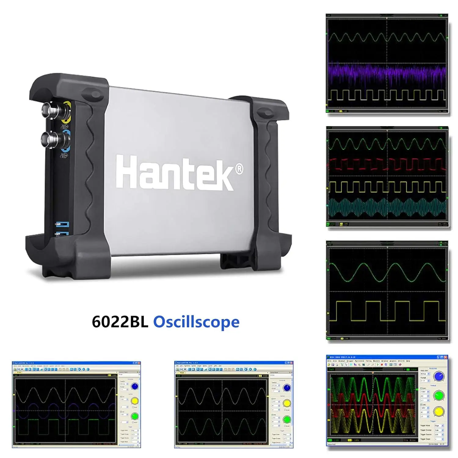 6022BL PC Digital Portable Oscilloscope 16 Channels 20MHz 48MSa/s Storage Multifunctio Logic Analyzer Handheld USB Oscilloscope