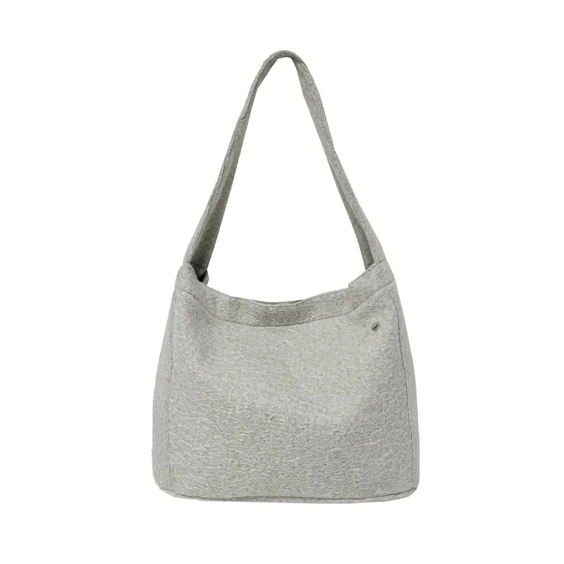 Bolso cruzado de terciopelo de gran capacidad con cerrojo, bolso informal Popular de Color sólido, bolso de hombro versátil, Simple y suave, 2024