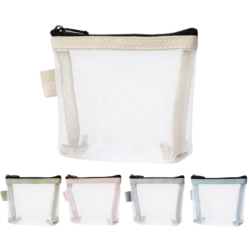 

Key Earphone Data Line Storage Small Makeup Case Wallet Outer Banks Mesh Portable Mini Coin Bags Purse ID Credit Card Holder