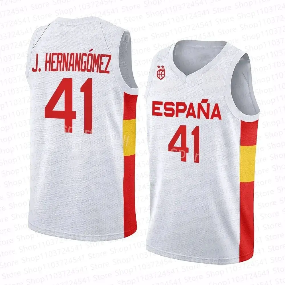 2024 new Spanish men\'s basketball jersey sleeveless summer basketball fan sports jersey quick-drying sportswear