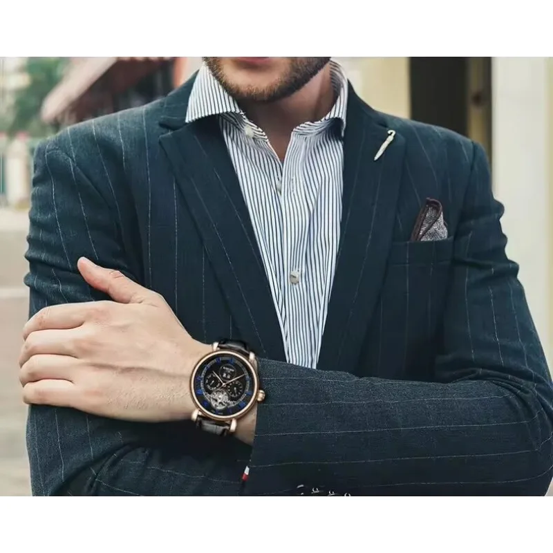 Uhr Male Timepiece Waterproof Wrist Watches Watch Men Dress Wristwatch Original Man Mechanical For Moon Phase Automatic Men'S