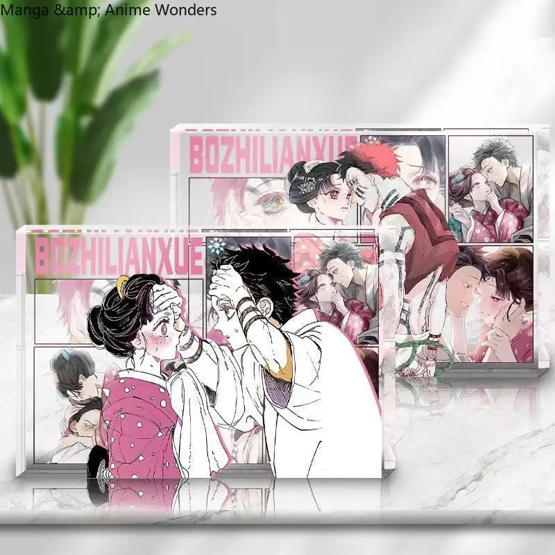 

Demon Slayer: Kimetsu no Yaiba Akaza Transparent Acrylic Card Brick Cosplay Desktop Ornament Halloween Gift Collection Stand