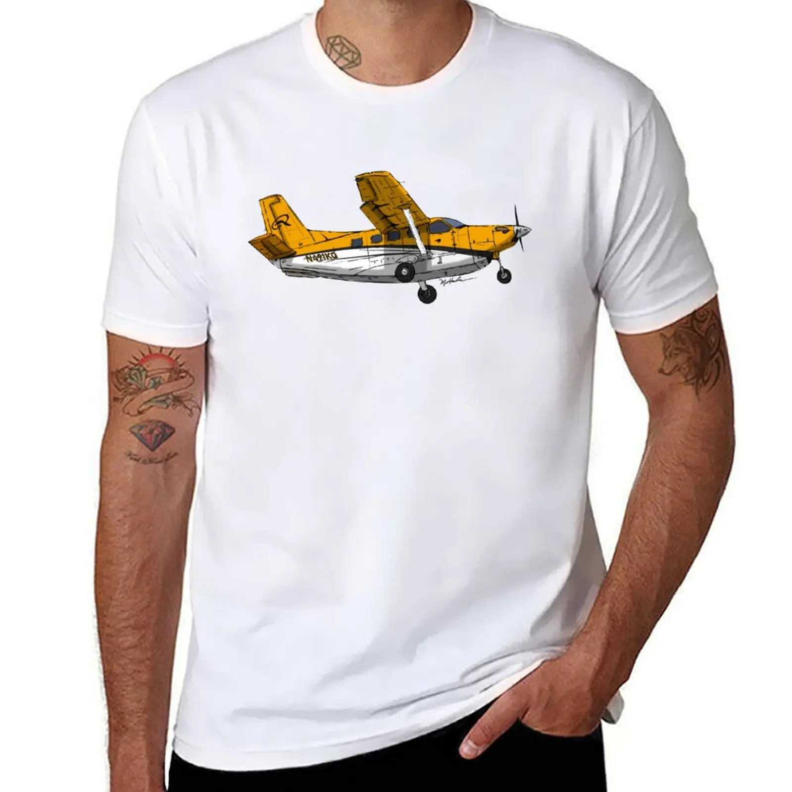 

Parkwater Aviation Quest Kodiak N491KQ T-Shirt g man t shirts for men man t shirt cotton high quality T-Shirt