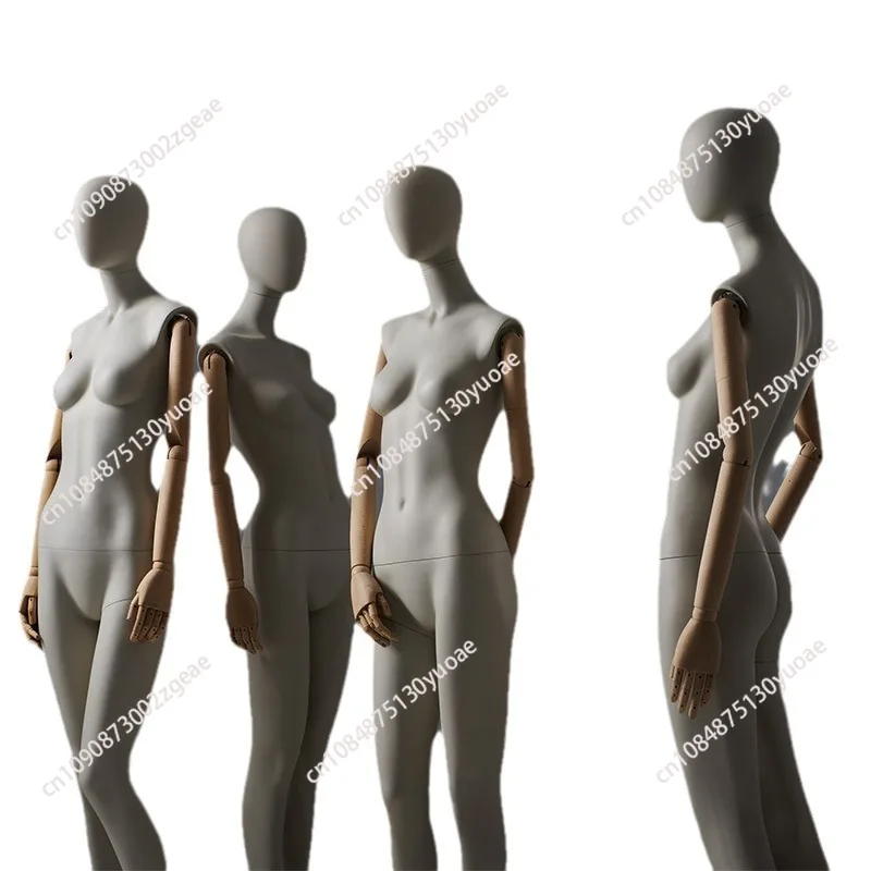 Clothing Store Female Mannequin Fabric Cover Body Model High-end Window Display Stand with Clavicle Full Body Mannequins