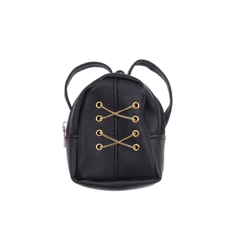 1:6 Dollhouse Miniature Backpack Chain Bag For 30cm Doll Decor Toy Luxury Bag Doll House Accessories Kids Pretend Play Toys