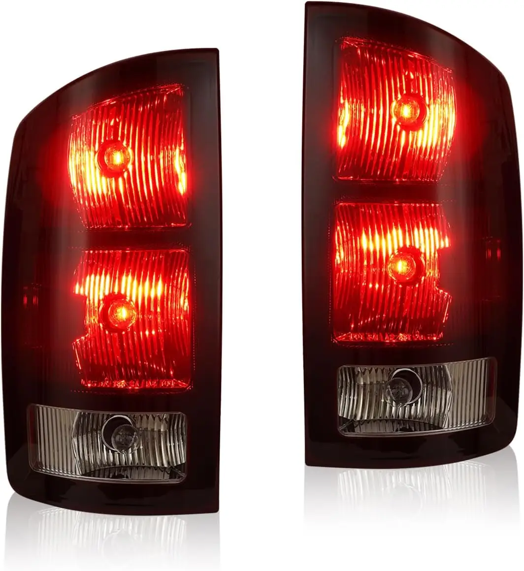

Dark Red Tail Lights for 2002-2006 Dodge Ram 1500 & 2003-2006 Ram 2500/3500 | Complete Set with Circuit Boards & Bulbs | OE Repl