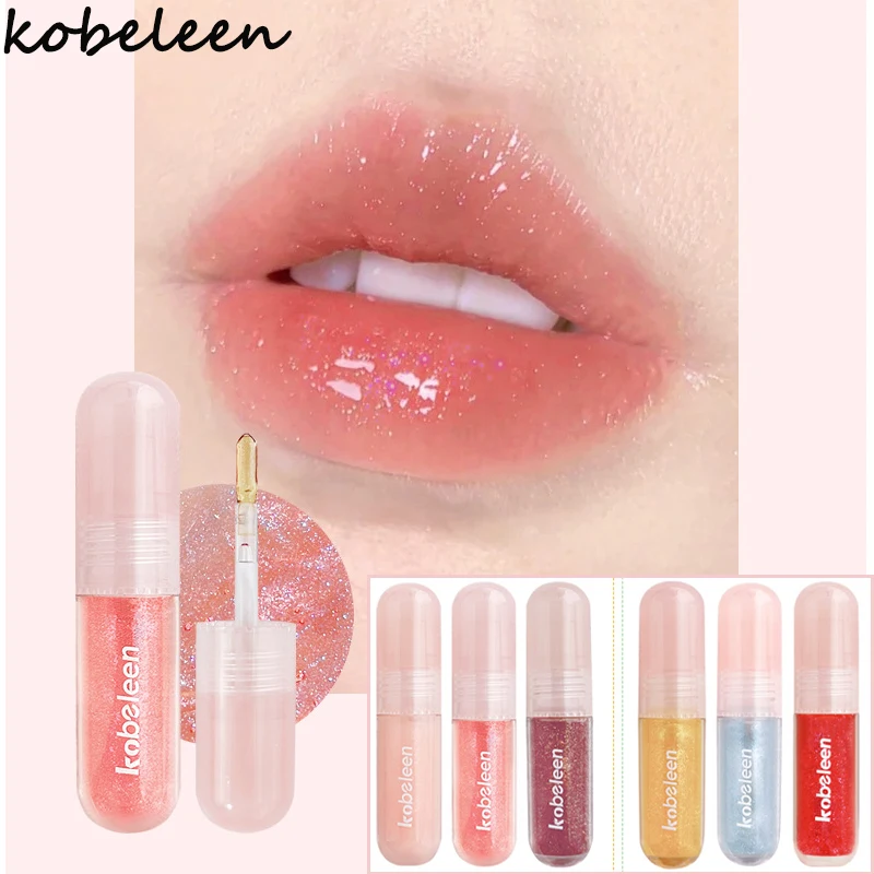 Glitter Jelly Tint Lip Gloss Moisturizing Mirror Pearl Lip Oil Set Long-lasting Plumping Gloss Lip Tint Makeup Sparkle Lipsticks