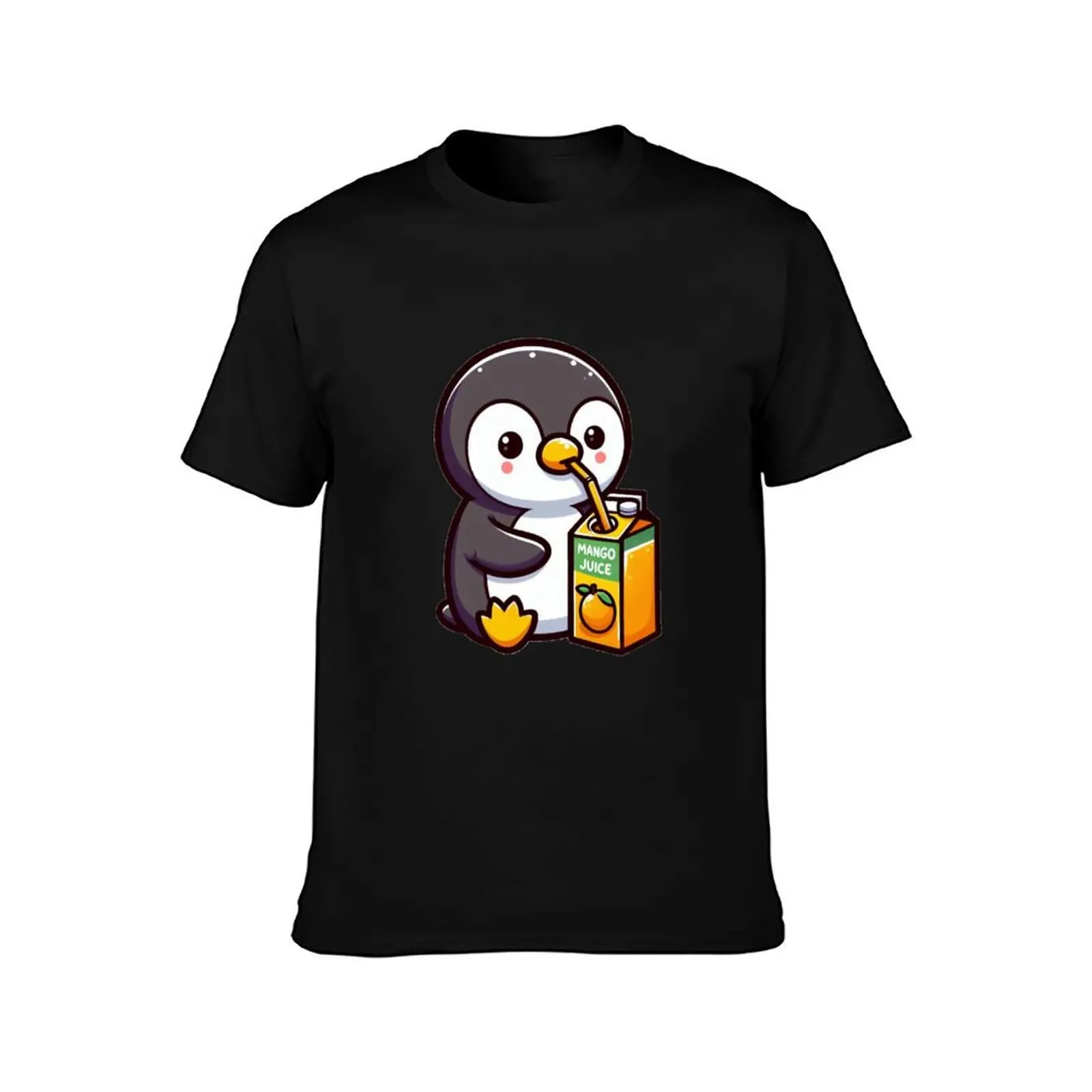 Mango Juice Penguin T-Shirt Heavy Duty Casual Work Tee T-Shirt