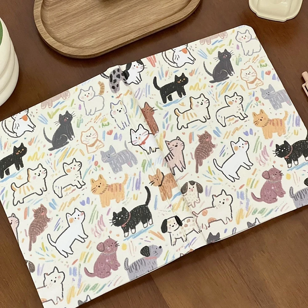 Cat Hard Shell Horizontal A5 Notebook High Appearance Plan Book for the New Year, Handbook Draft