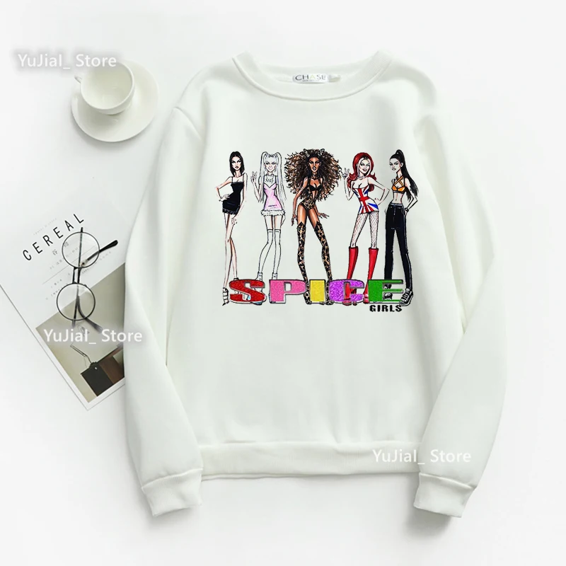 2023 Spice Girls Cartoon Print Sweatshirt Girls Fashion Hip Hop Hoodies Women'S Clothing Funny Cool Tracksuit Femme Streetwear