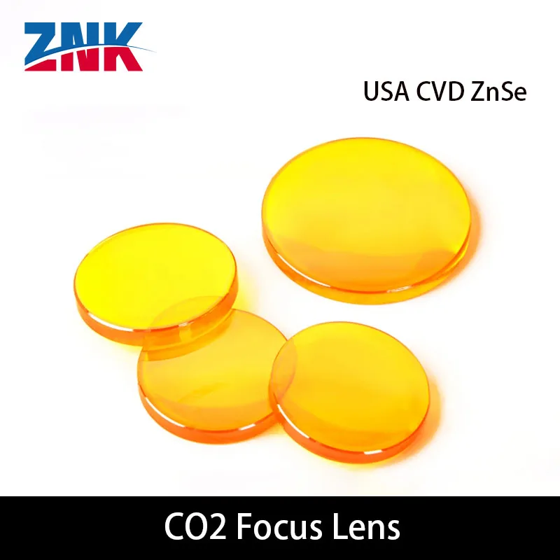 ZNK USA ZnSe CVD CO2 Laser Focus Lens Dia 20mm FL 38.1mm 50.8mm 63.5mm 101.6mm 127mm For Co2 Laser Engraving Cutting Machine