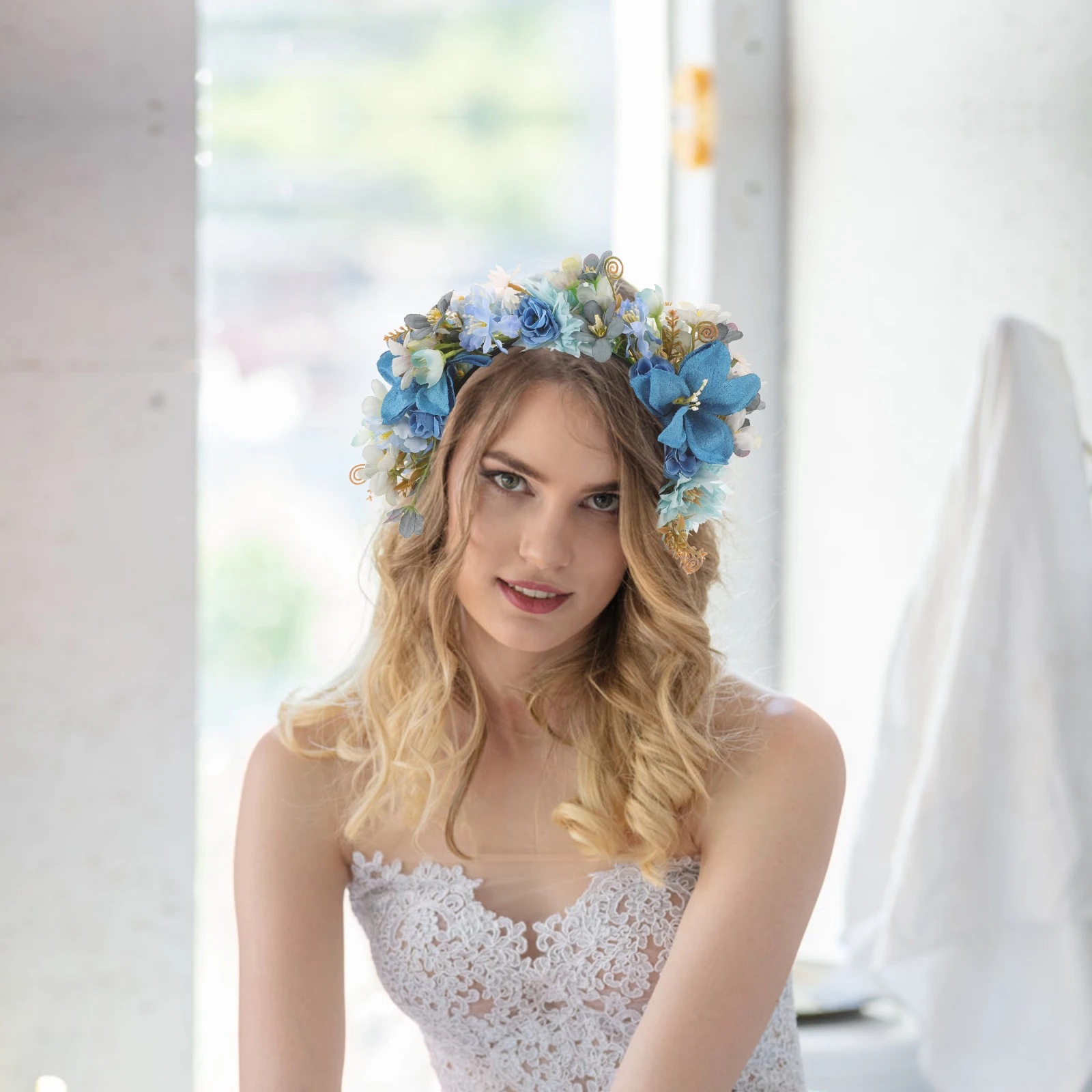 

Artificial Flower Crown Fairy Accessories for Flower Headb s For Women Women Bridesmaids Wedding Party Hair Flowers Wreath