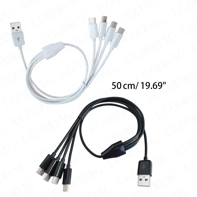 4 in 1 50cm Multi Charging Cable Type-C Multiple Charge Cord Phone USB C Connector Charging Cord for Cell Phones Tablets