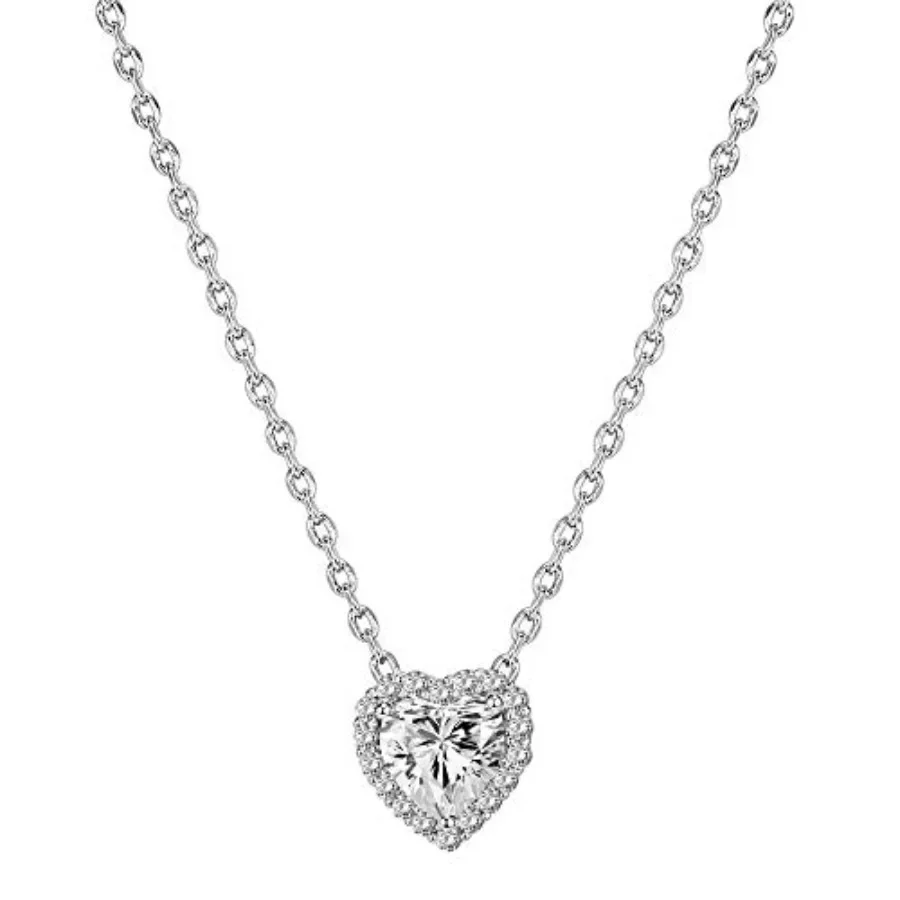 

14K Gold Plated Post Faux Diamond Round Solitaire Pendant Halo Necklace Gold Necklace for Women Slider Adjustable