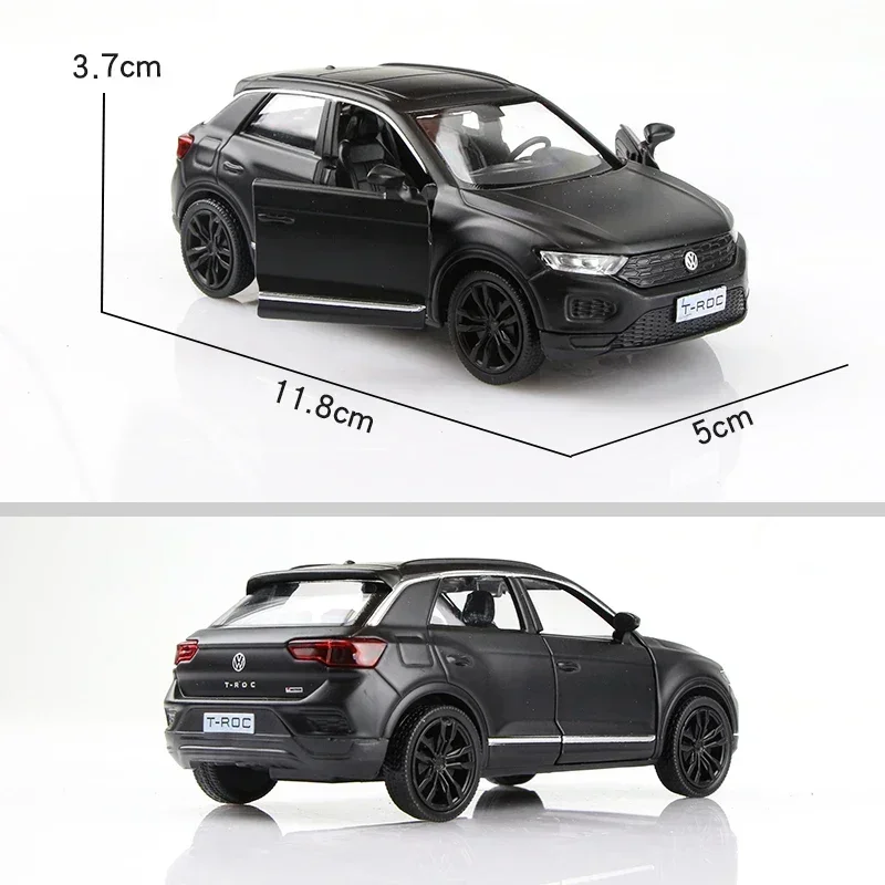 1:36 Volkswagen T-ROC Alloy Car Model Diecast & Toy Vehicles Metal Car Model Simulation Pull Back Collection Childrens Toy F344