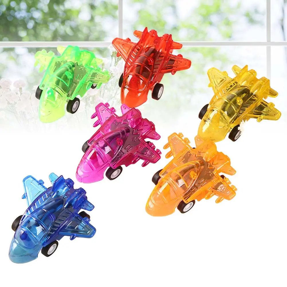 5Pcs Vibrant Cartoon Plane Inertia Playset for Kids Color Recognition Vocabulary Building Curiosity Stimulation Friction Powered