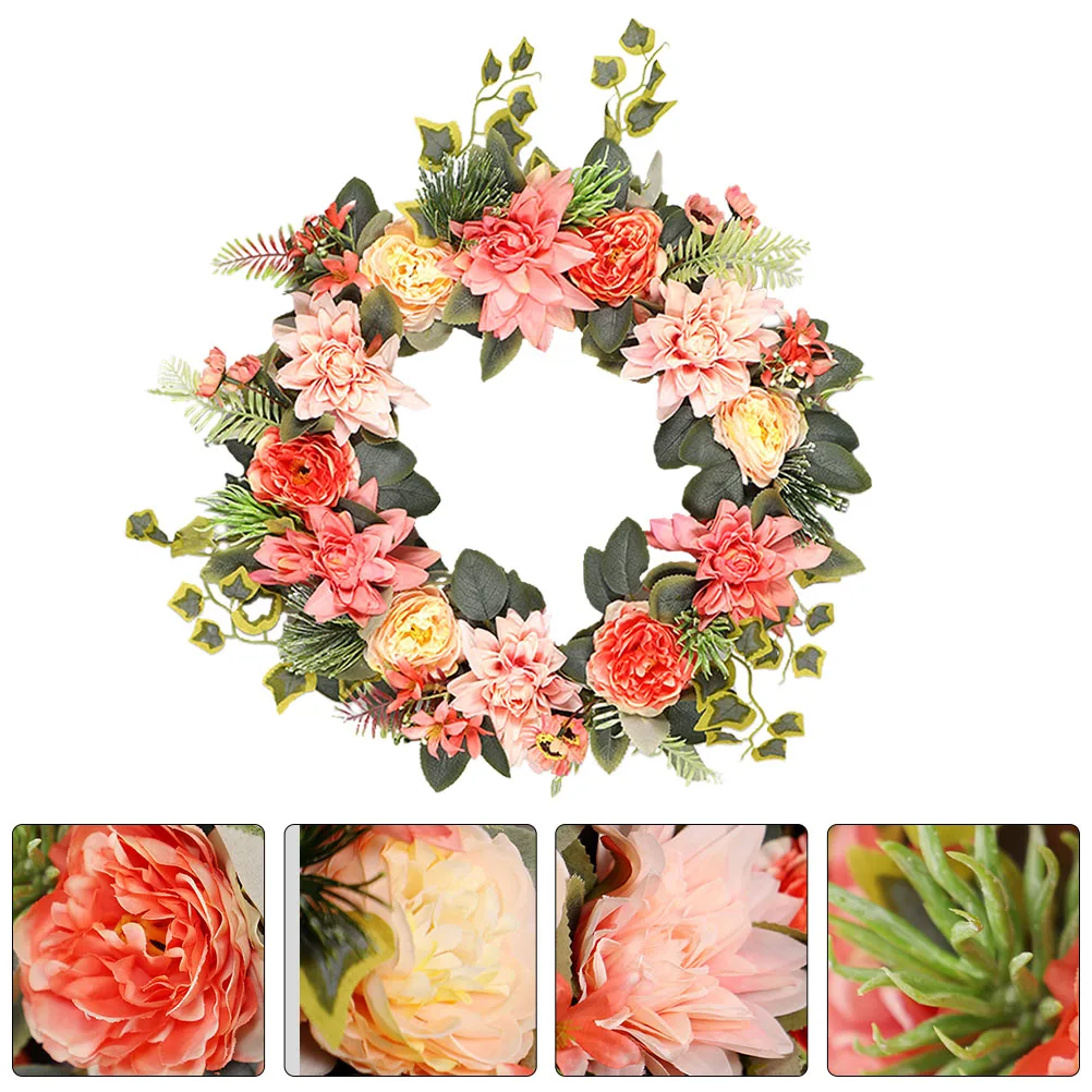 

1pc Lifelike Decorative Dahlia Garland Door Wall Wedding Home Decoration Colorful Realistic Simulation Adornment