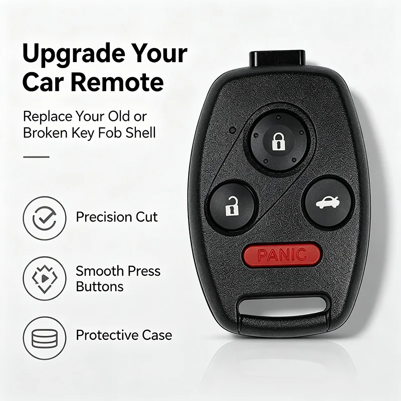 2/3/4 Buttons Car Remote Key Fob With Panic Button Replacement Housing For Honda Accord Civic CRV HRV Pilot 2007-2013 Shell Only