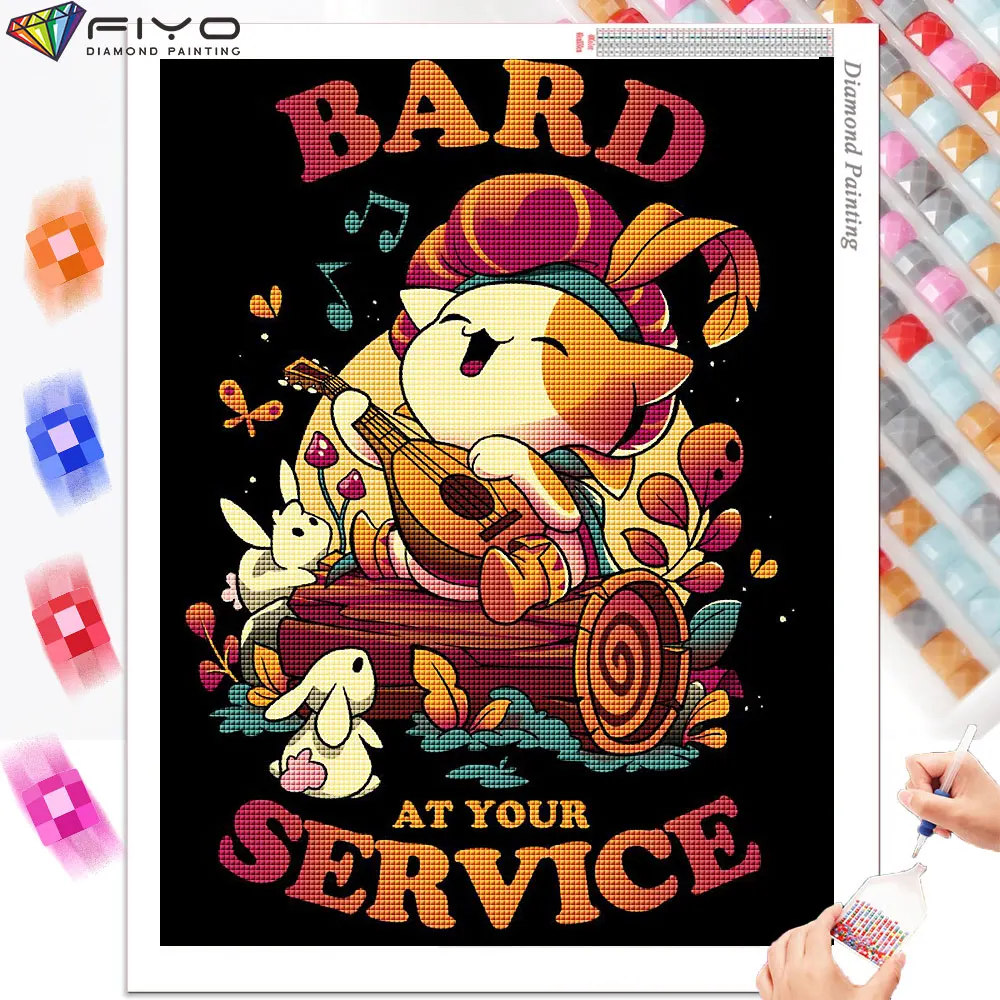 Diamond Painting New 2023 Cartoon Animal Wizard Cross Stitch Kit Halloween Gift Diamond Mosaic Art Picture Embroidery Home Decor