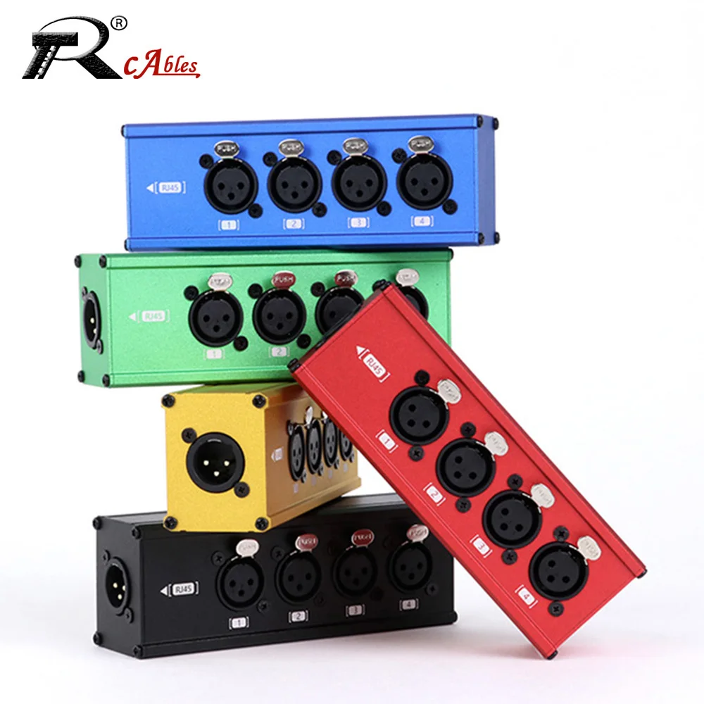 1x4 XLR Symmetrischer Audio-Splitter 3-Pin 1 Eingang 4 Ausgänge Audio-Signalverteilerbox Ohne Stromversorgung Audio-Verteilungsbox