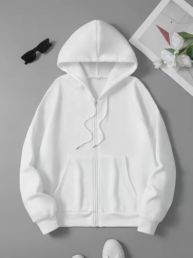 Wing Print Damen Zipper Hoodies Baumwoll-Fleece-Jacke Kapuzenpullover Sweatshirt Pullover Herbst Winter Oversize Lockerer Mantel Oberteil Casual – Detail 11