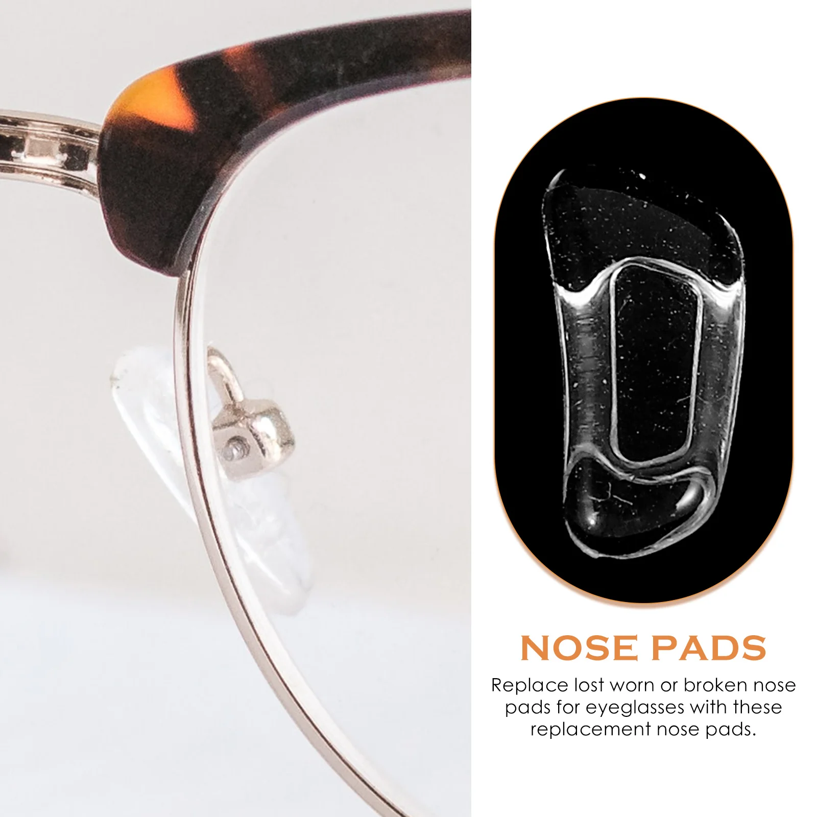 

6Pairs Eyeglasses Repair Parts Nose Pads Durable Safe Light Replacement Nose Cushion for Glasses Glasses Frame Replacements