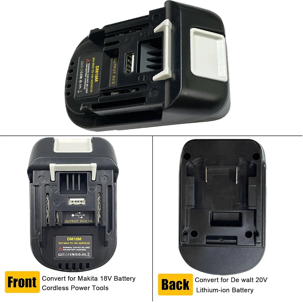 DM18M Battery Adapter Compatible for Dewalt 18v-20v Lithium Batteries Work Compatible with For Makita 18v Cordless Power Tools view 3